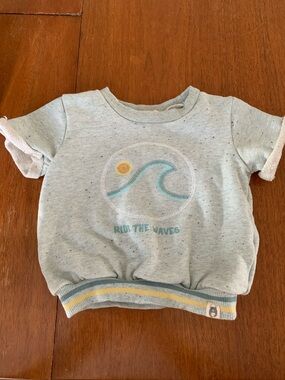 🫐3/$30 Rabbit + Bear Organic Ride The Waves Kids Short-Sleeve Sweatshirt size 2T